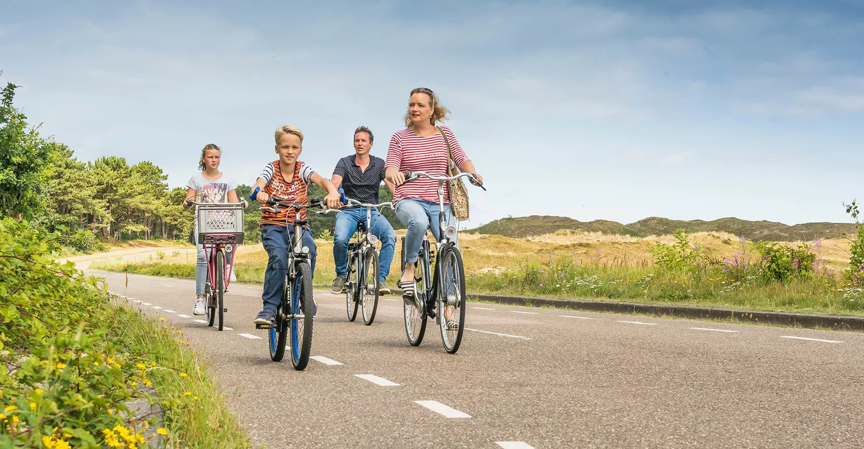 Fietsers in Egmond